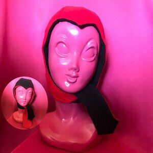 NEW reversible 1950s retro devil hood hat halloween costume handmade